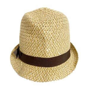 Capelli Straw Brimmed Hat with Grosgrain Ribbon Band Accent and Inner Head Band